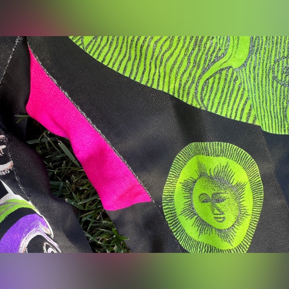 90s Vintage Gianni Versace Sun and Moon Silk Pants Sz 42 - Picture 7 of 12